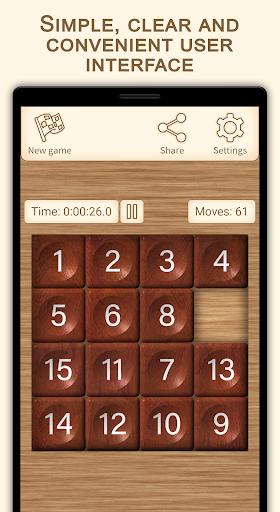 Android application 15 Puzzle (Game of Fifteen) screenshort