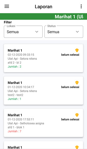 Admin Monitoring HPT Sawit PT Screen 2