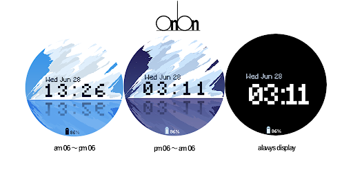 Android application OniOn watchface 003 Pixel screenshort