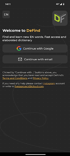 Android application DeFind screenshort