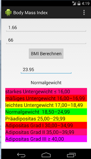 BMI Body Mass Index Screen 2