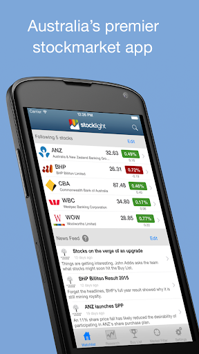 Android application StockLight Alerts ASX NASDAQ screenshort