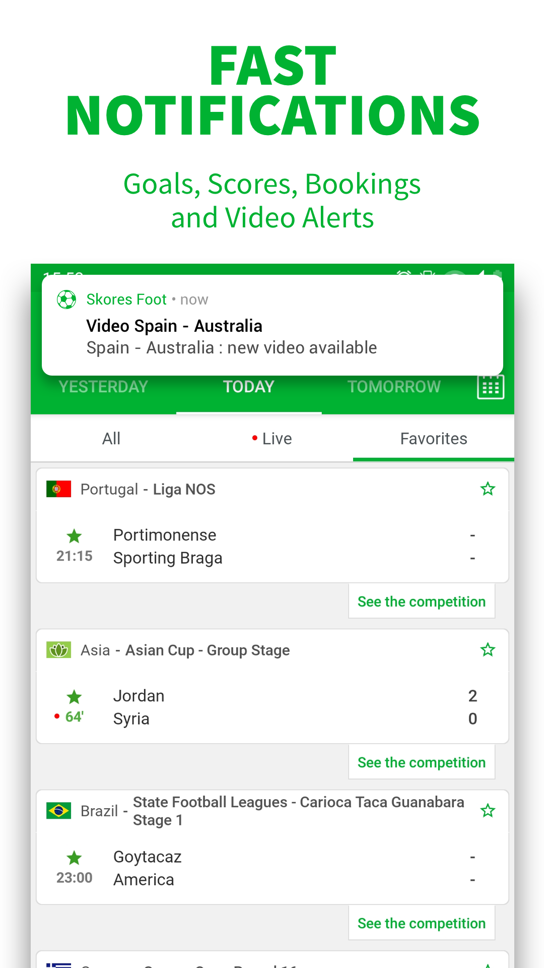 Android application SKORES - Live Football Scores screenshort