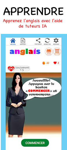 Android application Anglais: Tuteur de langues IA screenshort