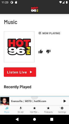 Android application HOT 96 screenshort