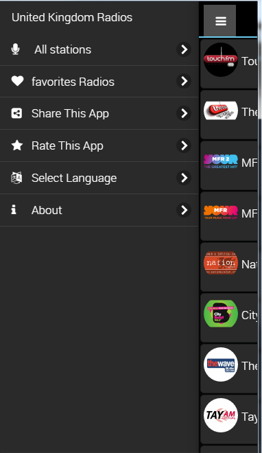 Android application RL English Radios screenshort