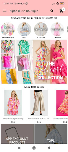 Android application Alpha Blush Boutique screenshort