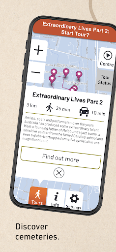 Android application Discover Cemeteries screenshort