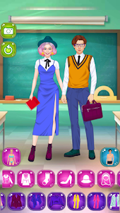School Couple dress up