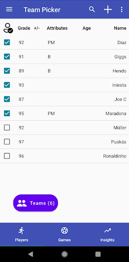 Team Picker Screen 2