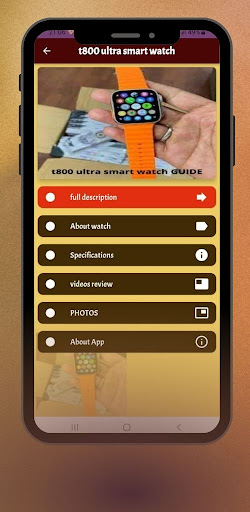 Android application t800 ultra watch guide screenshort