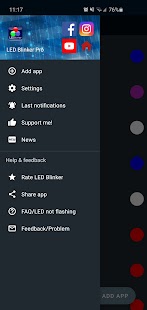 Captura de tela de notificações de pisca-pisca de LED Pro