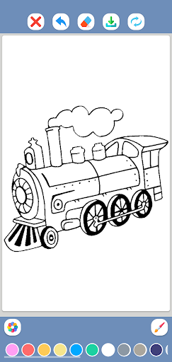 Train Coloring Book Screen 2