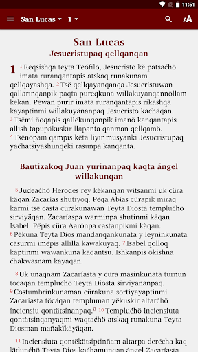 Android application Quechua Corongo, Peru – Bible screenshort