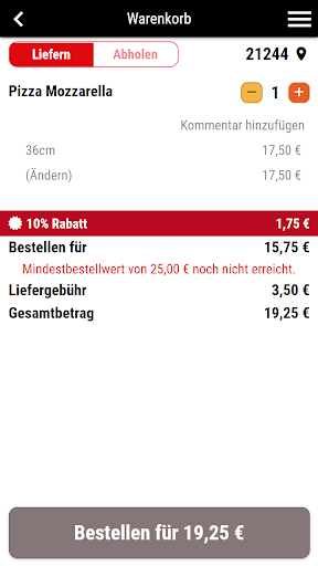 Pizzahaus Tostedt Lieferdienst Screen 2