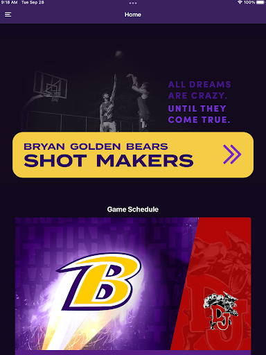 Bryan Golden Bears Basketball Screen 3