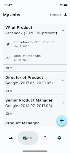 Job Journey (Personal) Screen 2