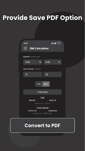 Bike Loan EMI Calculator Screen 2