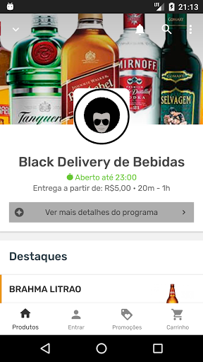 Android application Black Delivery de Bebidas screenshort