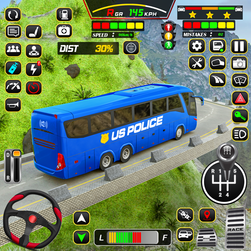 Police Bus Parking Bus Games