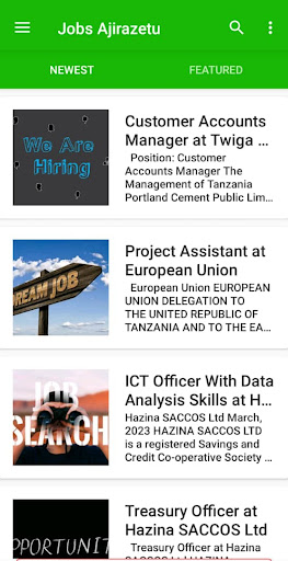 Android application Jobs Ajirazetu screenshort