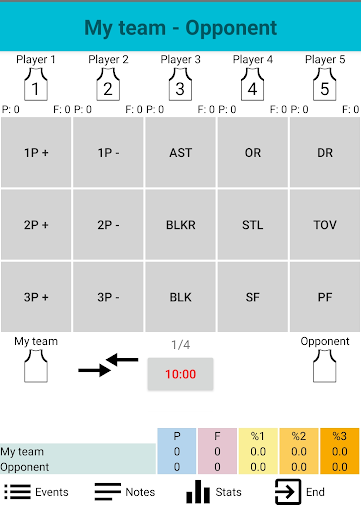 Android application Basket Scout screenshort