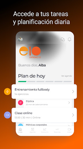 Android application ENTRENO10 screenshort