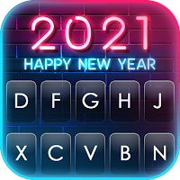 Фон клавиатуры Neon New Year 2021