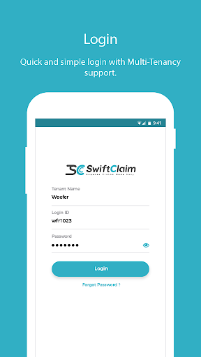 Android application SwiftClaim screenshort