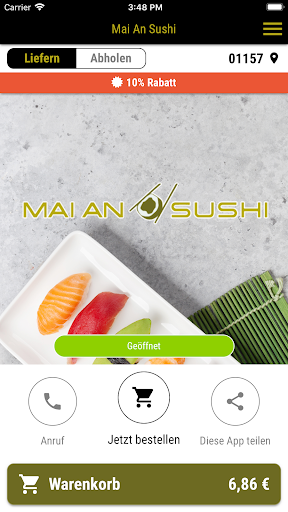 Android application Mai An Sushi screenshort