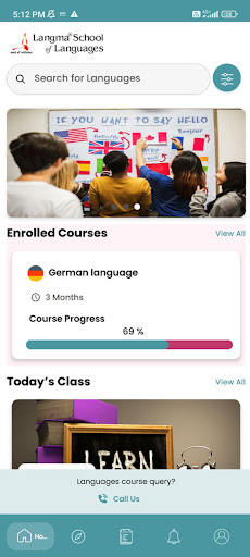 Android application Langma School of Languages screenshort