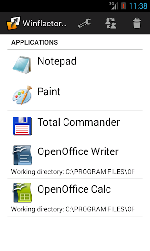 Android application Winflector client screenshort