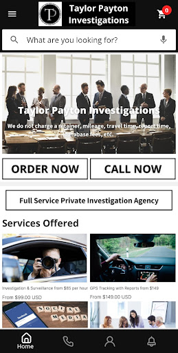 Android application Taylor Payton Investigations screenshort
