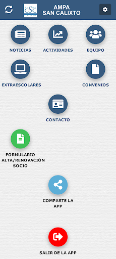 Android application AMPA SAN CALIXTO screenshort