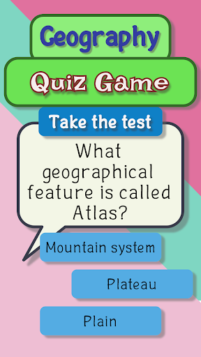 Android application Geography quiz game screenshort
