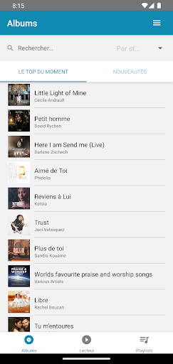 Android application TopChrétien Musique screenshort