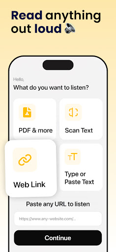 Screenshot of Listen AI: Text to Speech