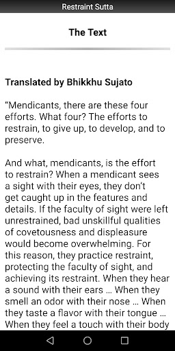 Restraint Sutta - Buddhism Screen 2