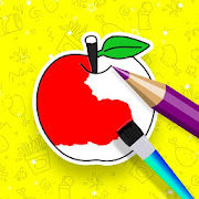 Fruits Drawing Book & Vegetable Coloring Book Game