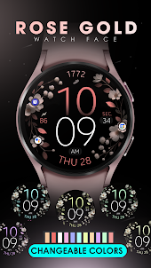Rose Gold Floral Watch Face