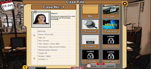 Detective Files Screen 2