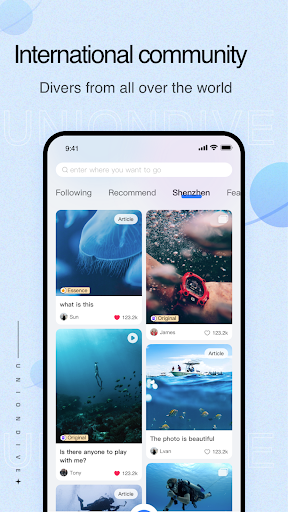 Android application Union Dive screenshort