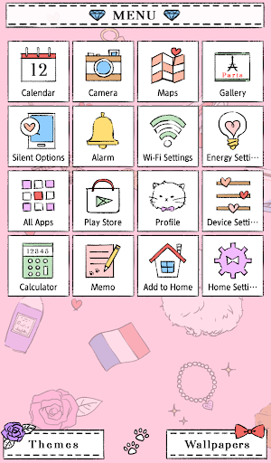 Paris Cat Theme +HOME Screen 2