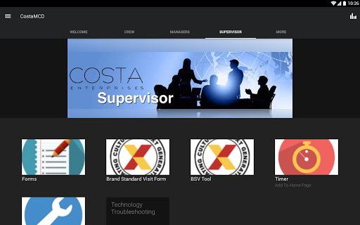 Screenshot of Costa Ent Employee App