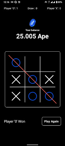 Android application ApeCoin | Tic Tac Toe screenshort