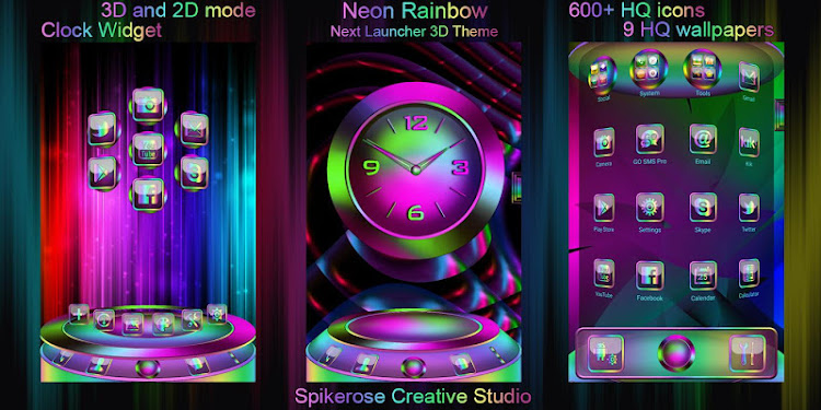 Neon Rainbow 3D Next Launcher - 1.1 - (Android)