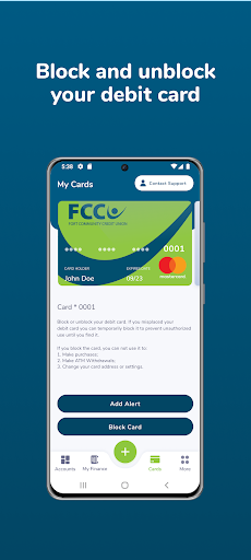 FCCU Mobile Banking screen 2