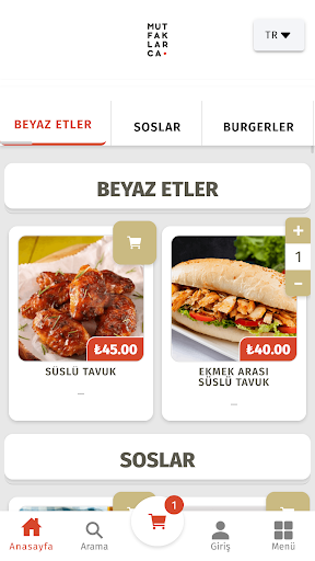 Android application Mutfaklarca screenshort
