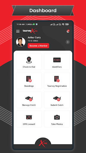 Android application TourneyX Pro screenshort