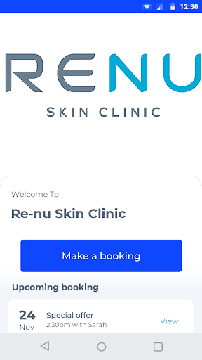 Android application Re-nu Skin Clinic screenshort